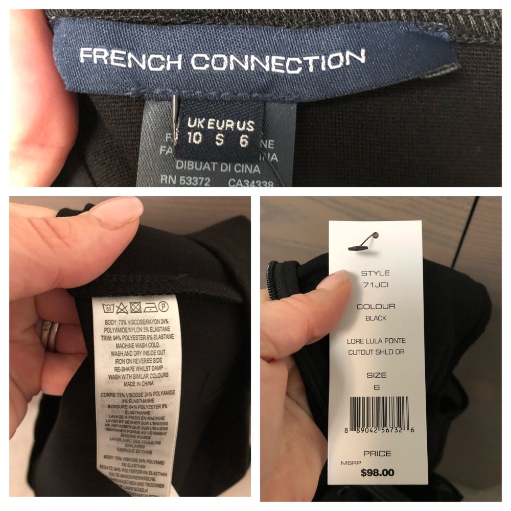 NWT French Connection Cold Shoulder Sheath - Sz 6 - Picture 3 of 3